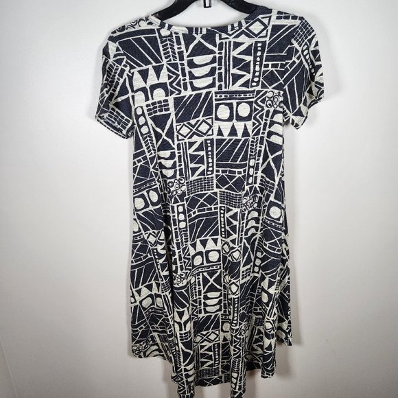 Lularoe Dress Womens XXS Black Carly Swing Aztec Geometric Tribal High Low - Picture 6 of 11